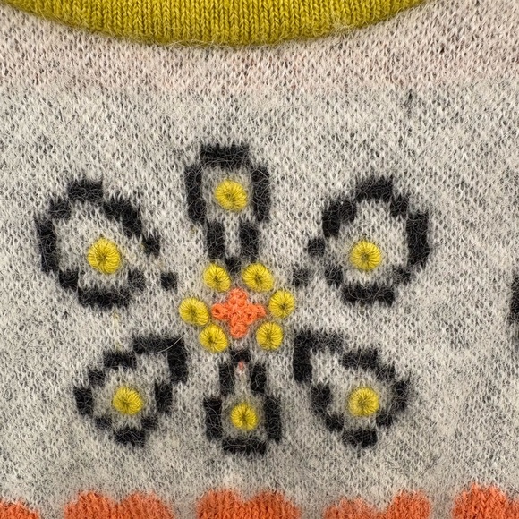 Kate Spade Embroidered Fair Isle Wool Alpaca Blend Cropped Sweater Size XS - Picture 14 of 15